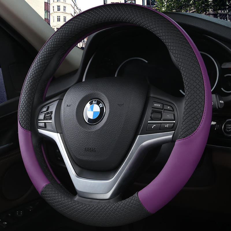 Abarth 595 695 500 PU Leather Steering Wheel Cover Model SDF09 - Custom Fit Non-Slip